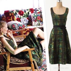 EUC Anthropologie Maeve Painted Plaid Dress sz 4